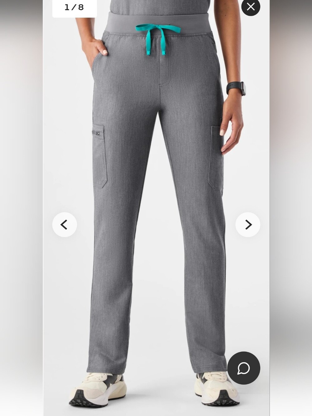 Figs Yola High-Rise Slim Scrub Pant Gray Size L EUC